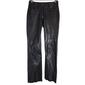 Vintage BEBE Leather Straight Leg Pants Size 4